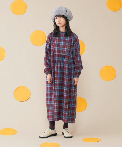 MERLOT（メルロー）の「チェックキルトワンピース（ワンピース・レディース・ブラック/ボルドー・FREE）」の13枚目の写真