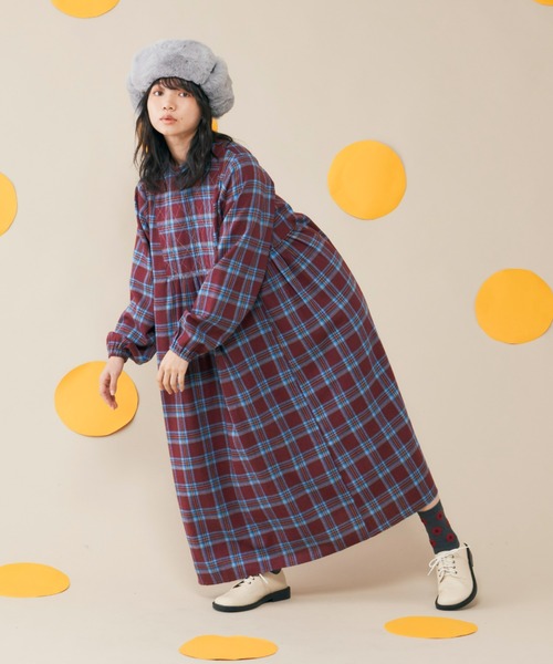 MERLOT（メルロー）の「チェックキルトワンピース（ワンピース・レディース・ブラック/ボルドー・FREE）」の15枚目の写真