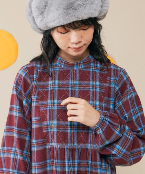 MERLOT（メルロー）の「チェックキルトワンピース（ワンピース・レディース・ブラック/ボルドー・FREE）」の17枚目の写真