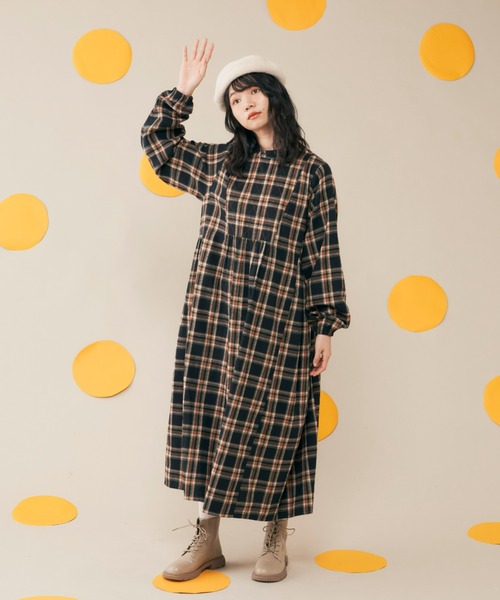 MERLOT（メルロー）の「チェックキルトワンピース（ワンピース・レディース・ブラック/ボルドー・FREE）」の7枚目の写真