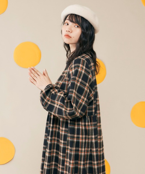 MERLOT（メルロー）の「チェックキルトワンピース（ワンピース・レディース・ブラック/ボルドー・FREE）」の8枚目の写真