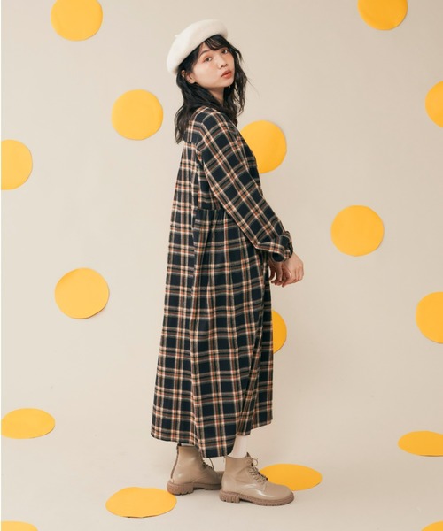 MERLOT（メルロー）の「チェックキルトワンピース（ワンピース・レディース・ブラック/ボルドー・FREE）」の12枚目の写真
