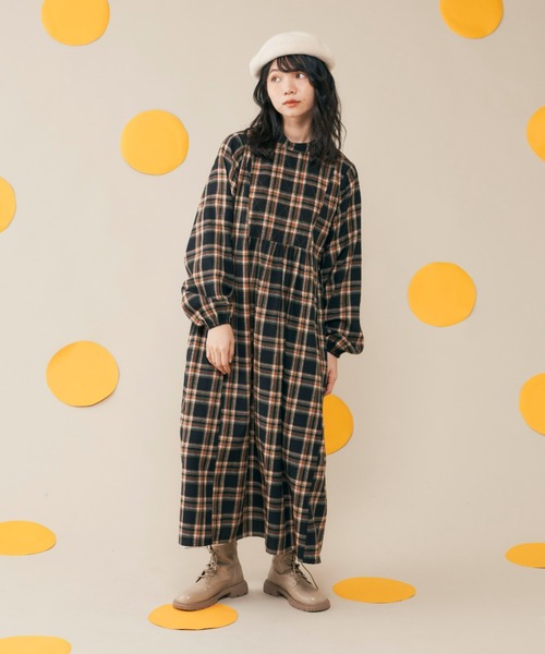 MERLOT（メルロー）の「チェックキルトワンピース（ワンピース・レディース・ブラック/ボルドー・FREE）」の18枚目の写真