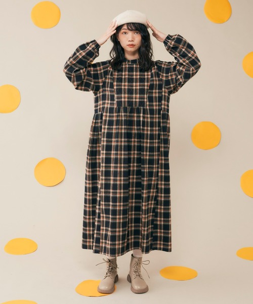 MERLOT（メルロー）の「チェックキルトワンピース（ワンピース・レディース・ブラック/ボルドー・FREE）」の21枚目の写真