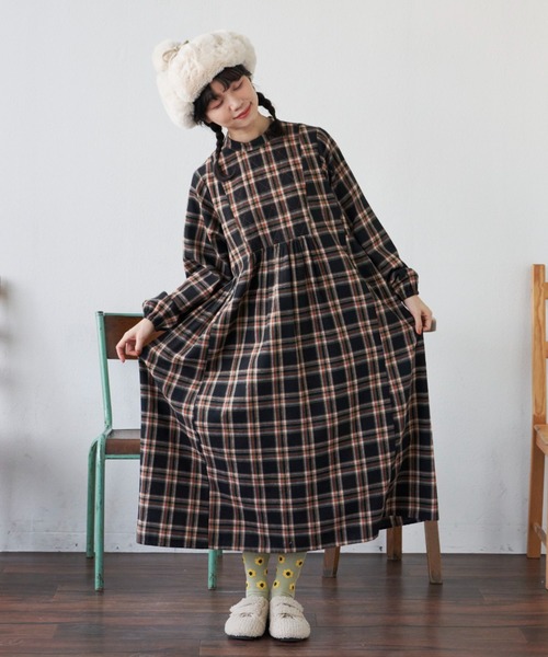 MERLOT（メルロー）の「チェックキルトワンピース（ワンピース・レディース・ブラック/ボルドー・FREE）」の22枚目の写真