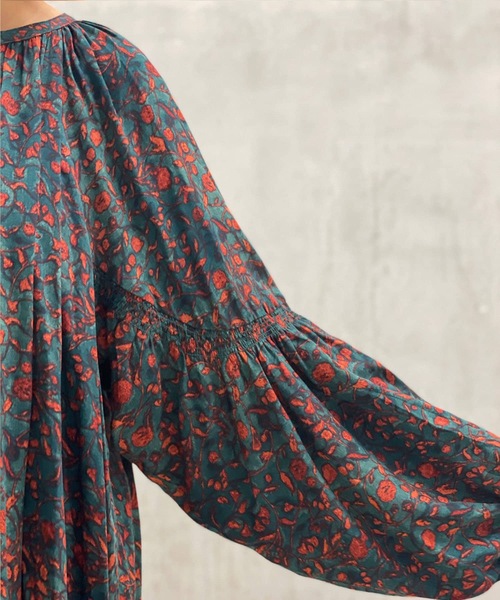 BEARDSLEY（ビアズリー）の「袖のギャザーもアクセントに《FRIPIER》プリントマキシワンピース（ワンピース・レディース・グリーン・FREE）」の16枚目の写真