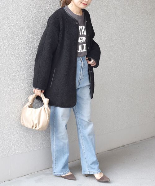 SHIPS（シップス）の「ボアコート２◇（その他アウター・レディース・ブルー/ホワイト系/ブラック系/ベージュ系その他3/ベージュ系その他2・ONE SIZE）」の7枚目の写真