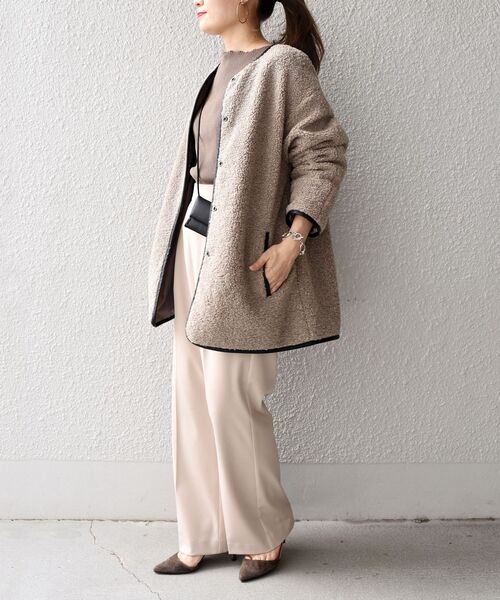 SHIPS（シップス）の「ボアコート２◇（その他アウター・レディース・ブルー/ホワイト系/ブラック系/ベージュ系その他3/ベージュ系その他2・ONE SIZE）」の17枚目の写真