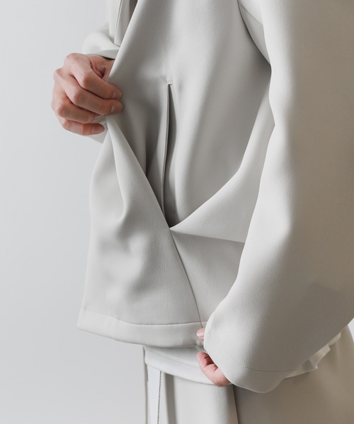 ATTACHMENT（アタッチメント）の「PEトリプルクロス ショールカラージャケット / PE TRIPLE CLOTH  SHAWL COLLAR JACKET（テーラードジャケット・メンズ・ブラック/オフホワイト・1/2/3）」の8枚目の写真