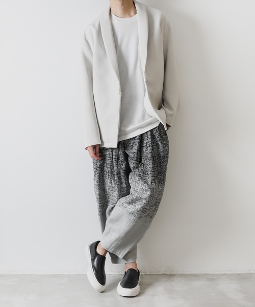 ATTACHMENT（アタッチメント）の「PEトリプルクロス ショールカラージャケット / PE TRIPLE CLOTH  SHAWL COLLAR JACKET（テーラードジャケット・メンズ・ブラック/オフホワイト・1/2/3）」の15枚目の写真