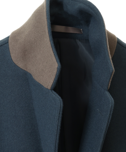 MEN'S MELROSE（メンズメルローズ）の「ジャージーメルトンチェスターコート（チェスターコート・メンズ・グレイッシュベージュ/ブルー/ブラウン/ネイビー・2/3/4）」の21枚目の写真