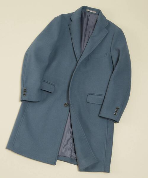 MEN'S MELROSE（メンズメルローズ）の「ジャージーメルトンチェスターコート（チェスターコート・メンズ・グレイッシュベージュ/ブルー/ブラウン/ネイビー・2/3/4）」の16枚目の写真