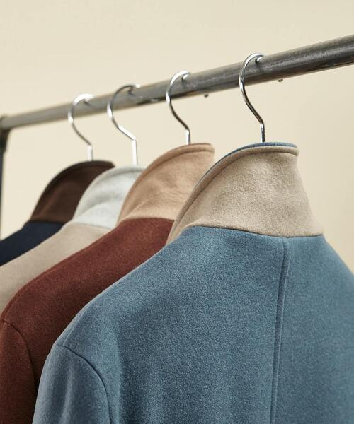 MEN'S MELROSE（メンズメルローズ）の「ジャージーメルトンチェスターコート（チェスターコート・メンズ・グレイッシュベージュ/ブルー/ブラウン/ネイビー・2/3/4）」の6枚目の写真
