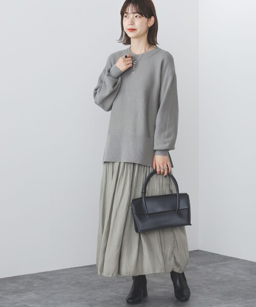 BEAMS HEART(ビームスハート)の「BEAMS HEART / スリットプルオーバー スカート セット(ワンピース・レディース・ライトグレー/ブラウン系その他4/ネイビー/グリーン系その他4・FREE)」の19枚目の写真