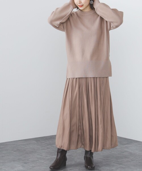 BEAMS HEART(ビームスハート)の「BEAMS HEART / スリットプルオーバー スカート セット(ワンピース・レディース・ライトグレー/ブラウン系その他4/ネイビー/グリーン系その他4・FREE)」の18枚目の写真