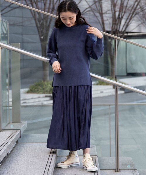 BEAMS HEART(ビームスハート)の「BEAMS HEART / スリットプルオーバー スカート セット(ワンピース・レディース・ライトグレー/ブラウン系その他4/ネイビー/グリーン系その他4・FREE)」の11枚目の写真