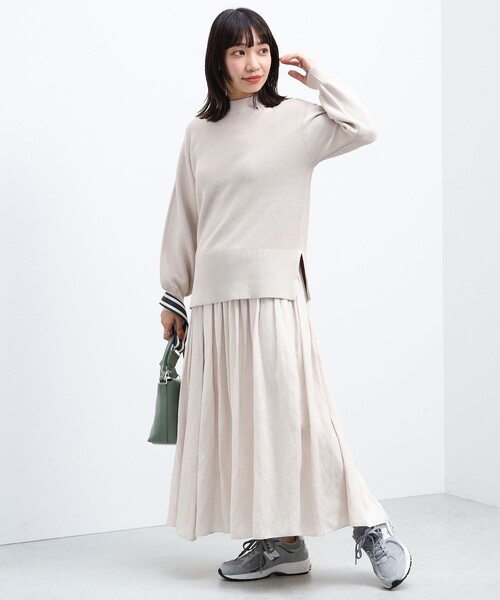 BEAMS HEART(ビームスハート)の「BEAMS HEART / スリットプルオーバー スカート セット(ワンピース・レディース・ライトグレー/ブラウン系その他4/ネイビー/グリーン系その他4・FREE)」の8枚目の写真