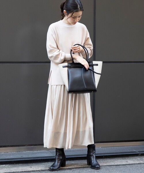 BEAMS HEART(ビームスハート)の「BEAMS HEART / スリットプルオーバー スカート セット(ワンピース・レディース・ライトグレー/ブラウン系その他4/ネイビー/グリーン系その他4・FREE)」の21枚目の写真