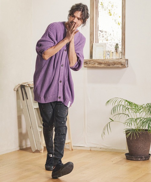 パンツ CAMBIO Damage Paint Stretch Denim Pants 30%OFF【CAMBIO(カンビオ)】11oz Damage Paint Stretch Denim