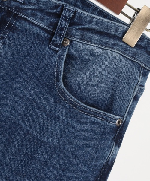CAMBIO（カンビオ）の「mp9712- Damage Paint  Stretch Denim Hem Rib Pants デニムパンツ（デニムパンツ・メンズ・ブラック/インディゴブルー/ダークインディゴブルー・S/M/L）」の18枚目の写真