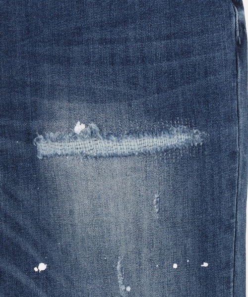 CAMBIO（カンビオ）の「mp9712- Damage Paint  Stretch Denim Hem Rib Pants デニムパンツ（デニムパンツ・メンズ・ブラック/インディゴブルー/ダークインディゴブルー・S/M/L）」の14枚目の写真