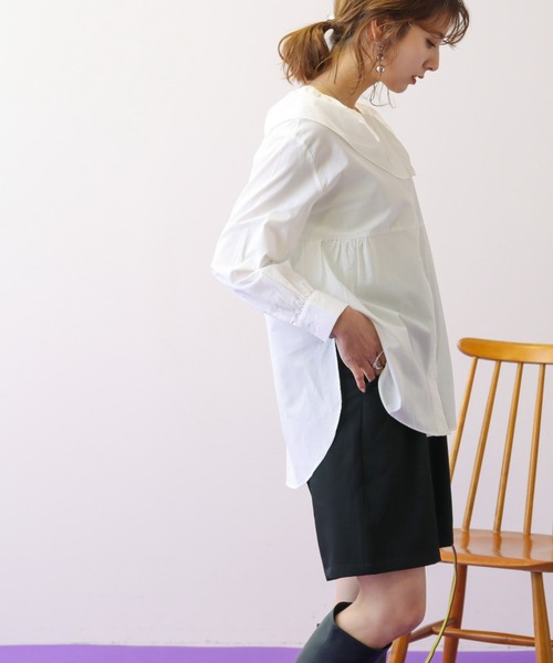 frames RAY CASSIN（フレームスレイカズン）の「WEB限定 タック入りバミューダパンツ セットアップ着用可（その他パンツ・レディース・イエロー×グリーン/ピンク/ブラック/アイボリー・FREE）」の9枚目の写真