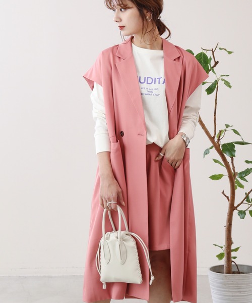 frames RAY CASSIN（フレームスレイカズン）の「WEB限定 タック入りバミューダパンツ セットアップ着用可（その他パンツ・レディース・イエロー×グリーン/ピンク/ブラック/アイボリー・FREE）」の14枚目の写真