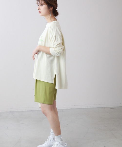 frames RAY CASSIN（フレームスレイカズン）の「WEB限定 タック入りバミューダパンツ セットアップ着用可（その他パンツ・レディース・イエロー×グリーン/ピンク/ブラック/アイボリー・FREE）」の18枚目の写真