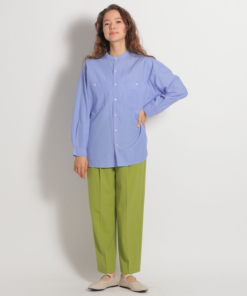 niko and...（ニコアンド）の「マーセワークスクエアバンドカラーシャツ（シャツ/ブラウス・レディース・ライトグレー/ベージュ/グリーン/ライトブルー・MEDIUM/LARGE）」の6枚目の写真