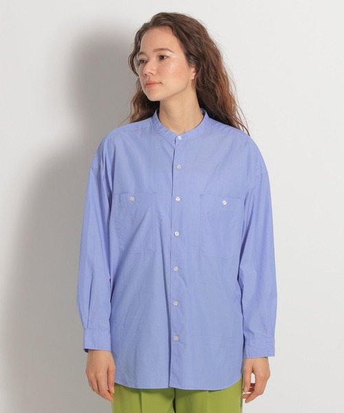 niko and...（ニコアンド）の「マーセワークスクエアバンドカラーシャツ（シャツ/ブラウス・レディース・ライトグレー/ベージュ/グリーン/ライトブルー・MEDIUM/LARGE）」の7枚目の写真