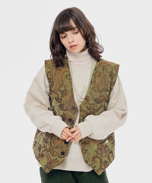 MUHET(ミュエータ)の「アソートベスト(ベスト・レディース・ベージュ/カーキ/ライトグリーン・MEDIUM/X-LARGE)」の3枚目の写真