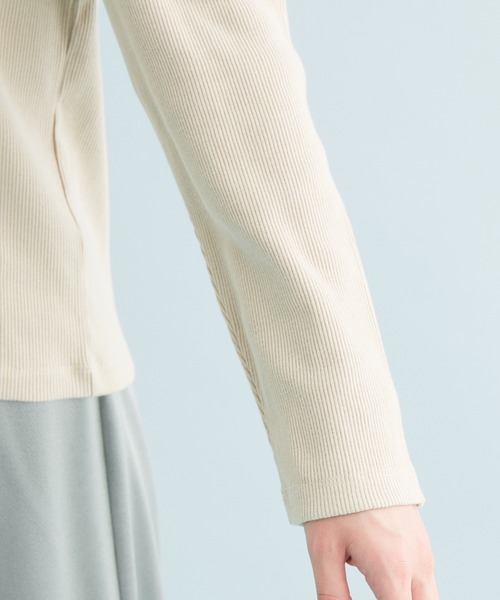 VIS（ビス）の「【前後2WAY】ボーダー/無地スクエアネックリブプルオーバー（Tシャツ/カットソー・レディース・ブラック/キナリ/ブラック系その他3/ブルー系その他6・FREE）」の17枚目の写真