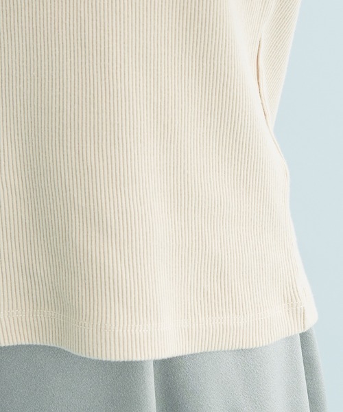 VIS（ビス）の「【前後2WAY】ボーダー/無地スクエアネックリブプルオーバー（Tシャツ/カットソー・レディース・ブラック/キナリ/ブラック系その他3/ブルー系その他6・FREE）」の18枚目の写真