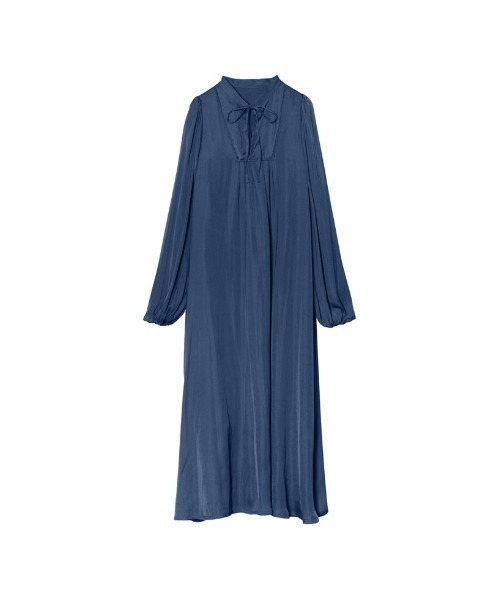 Re:EDIT（リエディ）の「[低身長サイズ有]リサイクルサテンマキシワンピース（ワンピース・レディース・ブラウン/ライム/ブラック/ブラック系その他/ブルー/モカ・MEDIUM/SMALL/SHORT/LARGE）」の6枚目の写真