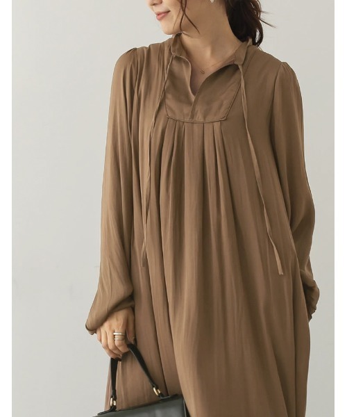 Re:EDIT（リエディ）の「[低身長サイズ有]リサイクルサテンマキシワンピース（ワンピース・レディース・ブラウン/ライム/ブラック/ブラック系その他/ブルー/モカ・MEDIUM/SMALL/SHORT/LARGE）」の18枚目の写真