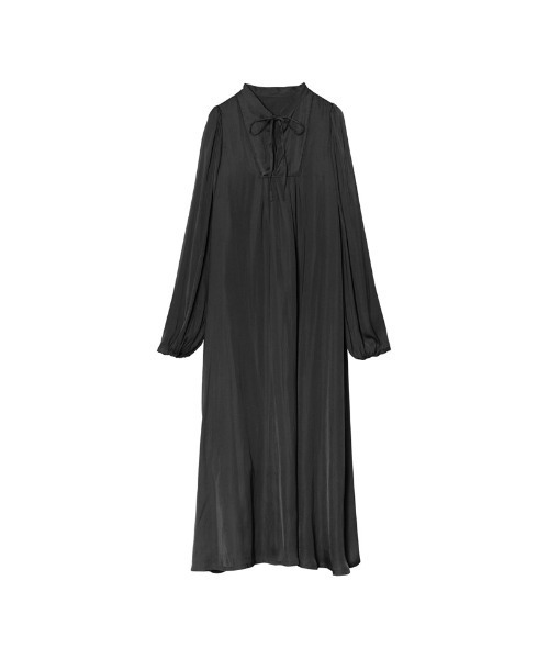 Re:EDIT（リエディ）の「[低身長サイズ有]リサイクルサテンマキシワンピース（ワンピース・レディース・ブラウン/ライム/ブラック/ブラック系その他/ブルー/モカ・MEDIUM/SMALL/SHORT/LARGE）」の9枚目の写真