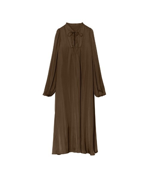 Re:EDIT（リエディ）の「[低身長サイズ有]リサイクルサテンマキシワンピース（ワンピース・レディース・ブラウン/ライム/ブラック/ブラック系その他/ブルー/モカ・MEDIUM/SMALL/SHORT/LARGE）」の10枚目の写真