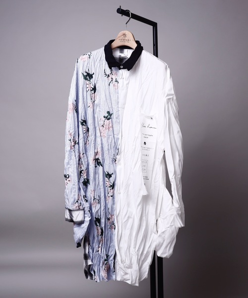rovtski（ロフトスキー）の「SHARE ROOMS LONG ROOM SHIRT/シェアルームス オーバーサイズ ロングルームシャツ（シャツ/ブラウス・メンズ・ホワイト系その他/ブルー系その他/ホワイト系その他2/ブルー系その他2・FREE）」の2枚目の写真