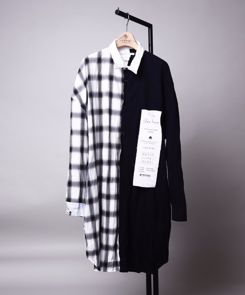 rovtski（ロフトスキー）の「SHARE ROOMS LONG ROOM SHIRT/シェアルームス オーバーサイズ ロングルームシャツ（シャツ/ブラウス・メンズ・ホワイト系その他/ブルー系その他/ホワイト系その他2/ブルー系その他2・FREE）」の4枚目の写真