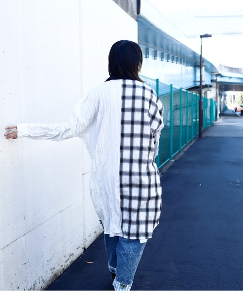 rovtski（ロフトスキー）の「SHARE ROOMS LONG ROOM SHIRT/シェアルームス オーバーサイズ ロングルームシャツ（シャツ/ブラウス・メンズ・ホワイト系その他/ブルー系その他/ホワイト系その他2/ブルー系その他2・FREE）」の6枚目の写真
