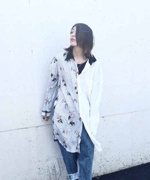 rovtski（ロフトスキー）の「SHARE ROOMS LONG ROOM SHIRT/シェアルームス オーバーサイズ ロングルームシャツ（シャツ/ブラウス・メンズ・ホワイト系その他/ブルー系その他/ホワイト系その他2/ブルー系その他2・FREE）」の7枚目の写真