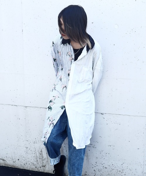 rovtski（ロフトスキー）の「SHARE ROOMS LONG ROOM SHIRT/シェアルームス オーバーサイズ ロングルームシャツ（シャツ/ブラウス・メンズ・ホワイト系その他/ブルー系その他/ホワイト系その他2/ブルー系その他2・FREE）」の8枚目の写真