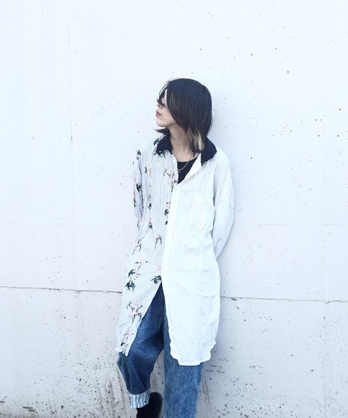 rovtski（ロフトスキー）の「SHARE ROOMS LONG ROOM SHIRT/シェアルームス オーバーサイズ ロングルームシャツ（シャツ/ブラウス・メンズ・ホワイト系その他/ブルー系その他/ホワイト系その他2/ブルー系その他2・FREE）」の9枚目の写真