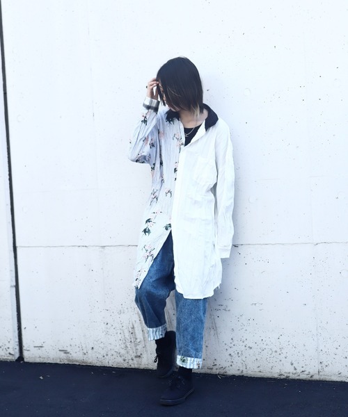 rovtski（ロフトスキー）の「SHARE ROOMS LONG ROOM SHIRT/シェアルームス オーバーサイズ ロングルームシャツ（シャツ/ブラウス・メンズ・ホワイト系その他/ブルー系その他/ホワイト系その他2/ブルー系その他2・FREE）」の10枚目の写真