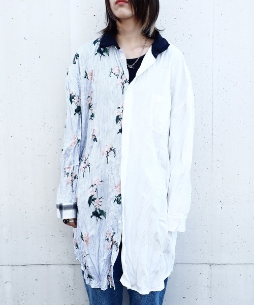 rovtski（ロフトスキー）の「SHARE ROOMS LONG ROOM SHIRT/シェアルームス オーバーサイズ ロングルームシャツ（シャツ/ブラウス・メンズ・ホワイト系その他/ブルー系その他/ホワイト系その他2/ブルー系その他2・FREE）」の13枚目の写真