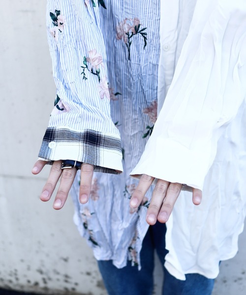 rovtski（ロフトスキー）の「SHARE ROOMS LONG ROOM SHIRT/シェアルームス オーバーサイズ ロングルームシャツ（シャツ/ブラウス・メンズ・ホワイト系その他/ブルー系その他/ホワイト系その他2/ブルー系その他2・FREE）」の16枚目の写真