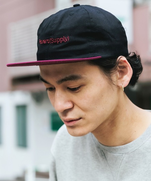 POWERS(パワーズ)の「POWERS/パワーズ NEW LOGO 6-PANEL CAP 6パネルキャップ(キャップ・メンズ・ブラック×パープル/ブラック×グリーン/ブラック×イエロー・FREE)」の2枚目の写真