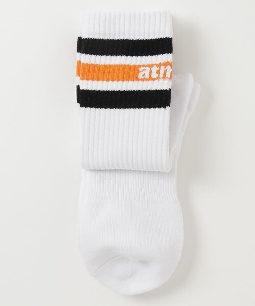 atmos pink(アトモスピンク)の「atmos OG COLOR LINE SOCKS / アトモス オージーカラー ライン ソックス(ソックス/靴下・メンズ・ブラック/レッド/オレンジ/ロイヤルブルー・26-28cm)」の6枚目の写真