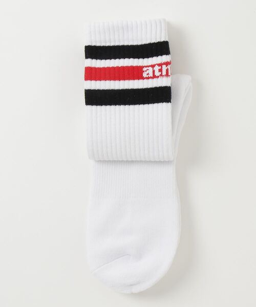 atmos pink(アトモスピンク)の「atmos OG COLOR LINE SOCKS / アトモス オージーカラー ライン ソックス(ソックス/靴下・メンズ・ブラック/レッド/オレンジ/ロイヤルブルー・26-28cm)」の20枚目の写真