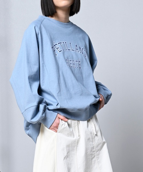 LUPILIEN（ルピリアン）の「【LUPILIEN】切替コクーンプルオーバー（スウェット・レディース・チャコールグレー/オフホワイト/サックスブルー・FREE）」の9枚目の写真